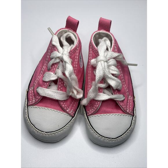 Baby Girl Converse Sneakers US Size 2 Months Pink All Star Chuck Taylor - Picture 4 of 5